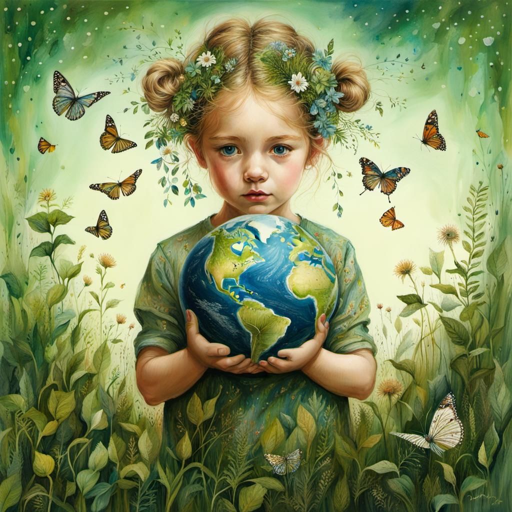 Intricate Earth Day Celebration: Digital Illustration