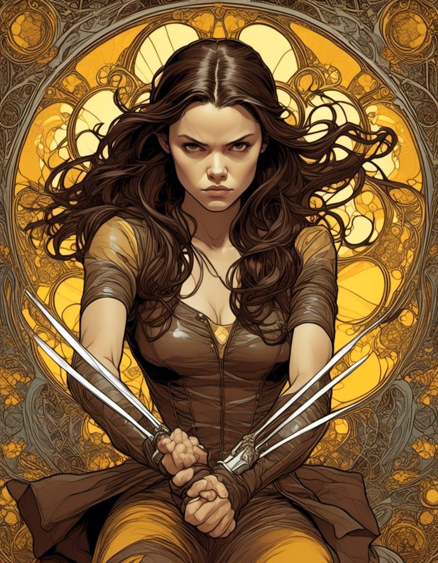 Furious X-23 Wolverine in Art Nouveau Style