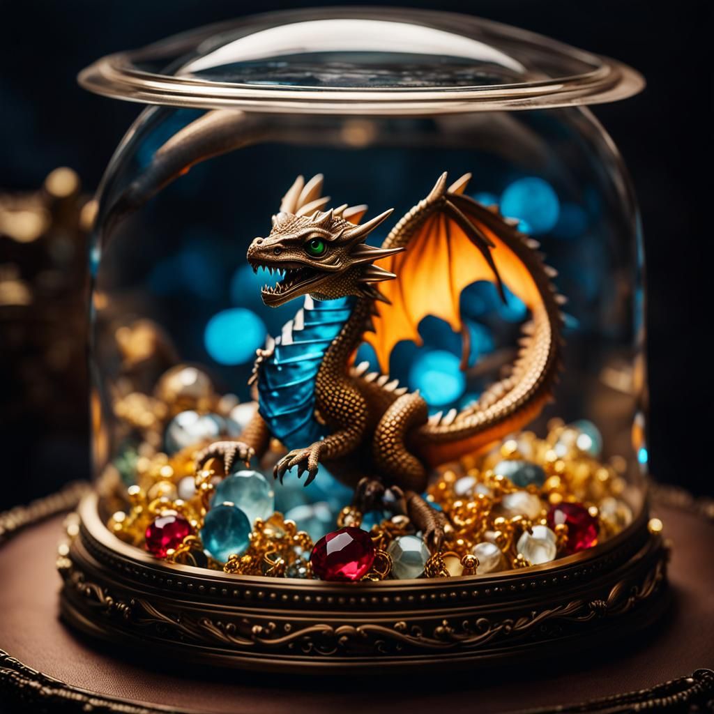 Baby Dragon in Glowing Jewelry Box