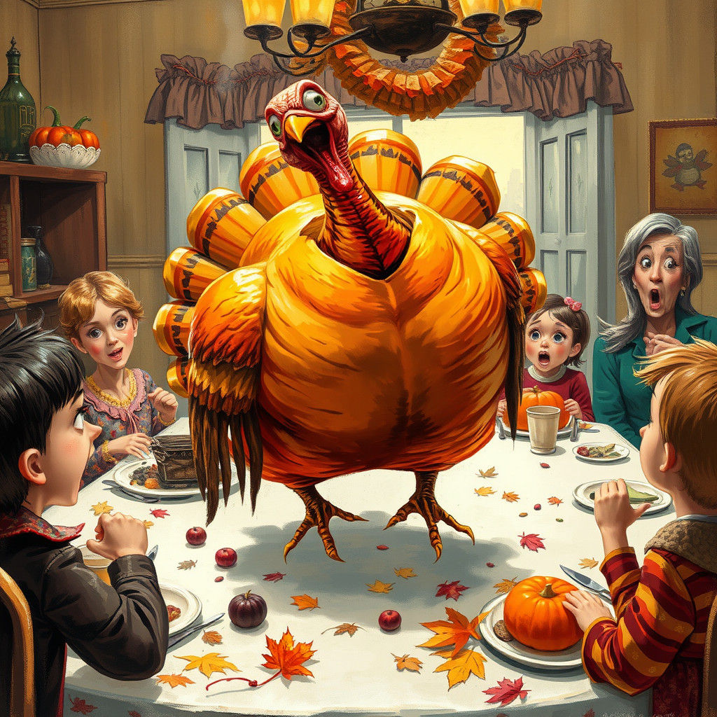 Thanksgiving Turkey Comes Alive in Americana Painting