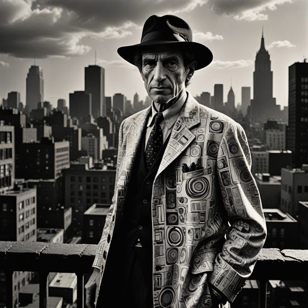 Vintage Comic Book Art in Film Noir Style