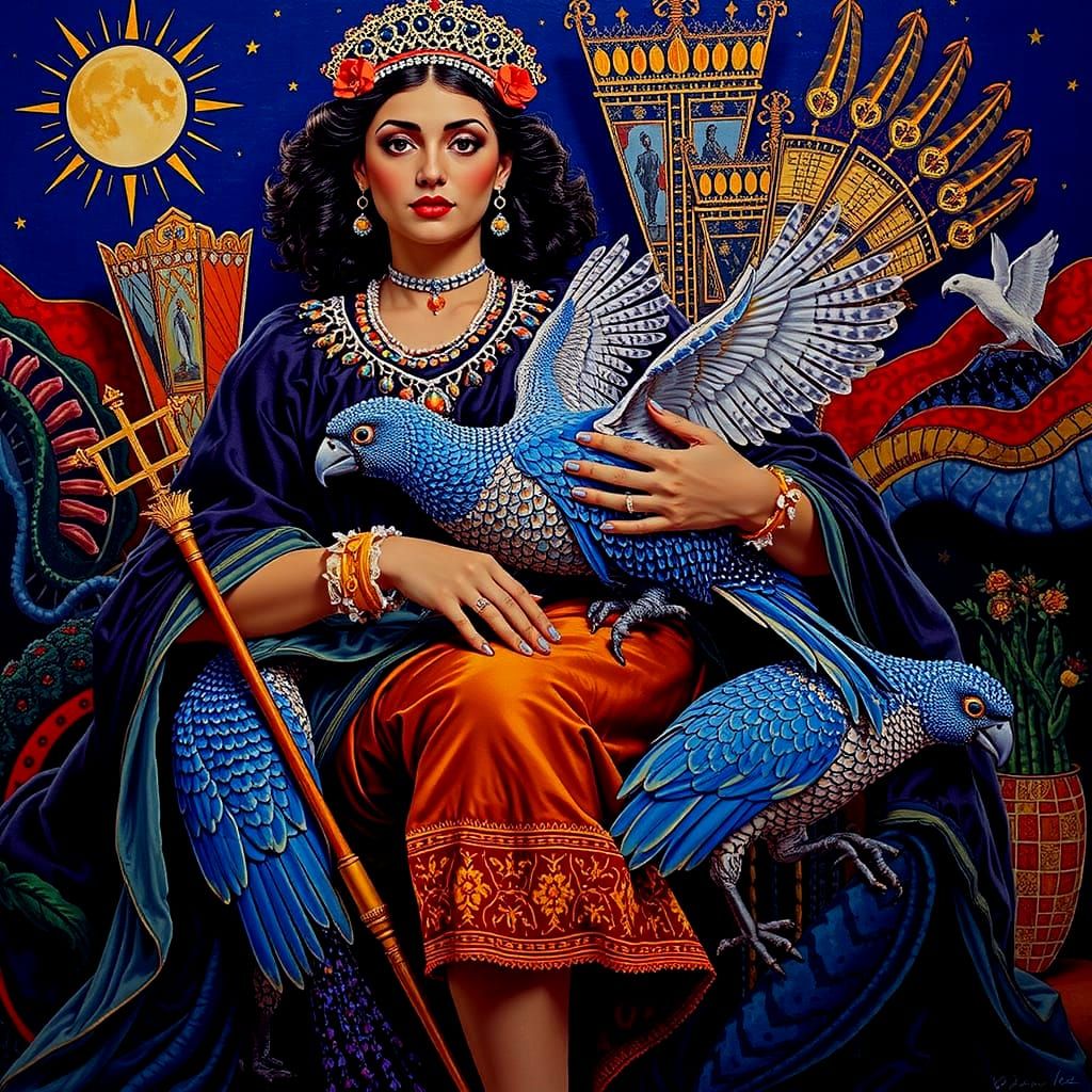 Cockatoo-Woman In The Style Of Max Ernst