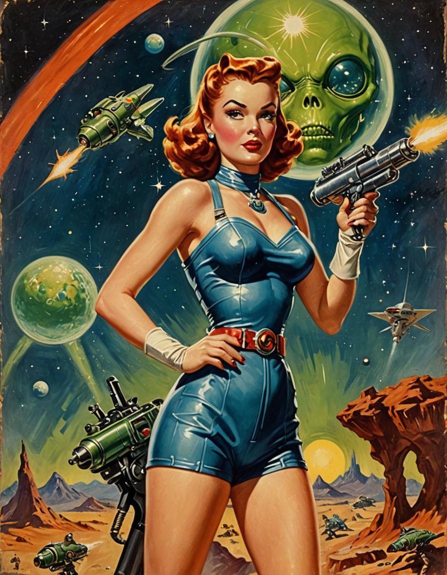 Weird Space: Retro Sci-Fi Pulp Cover