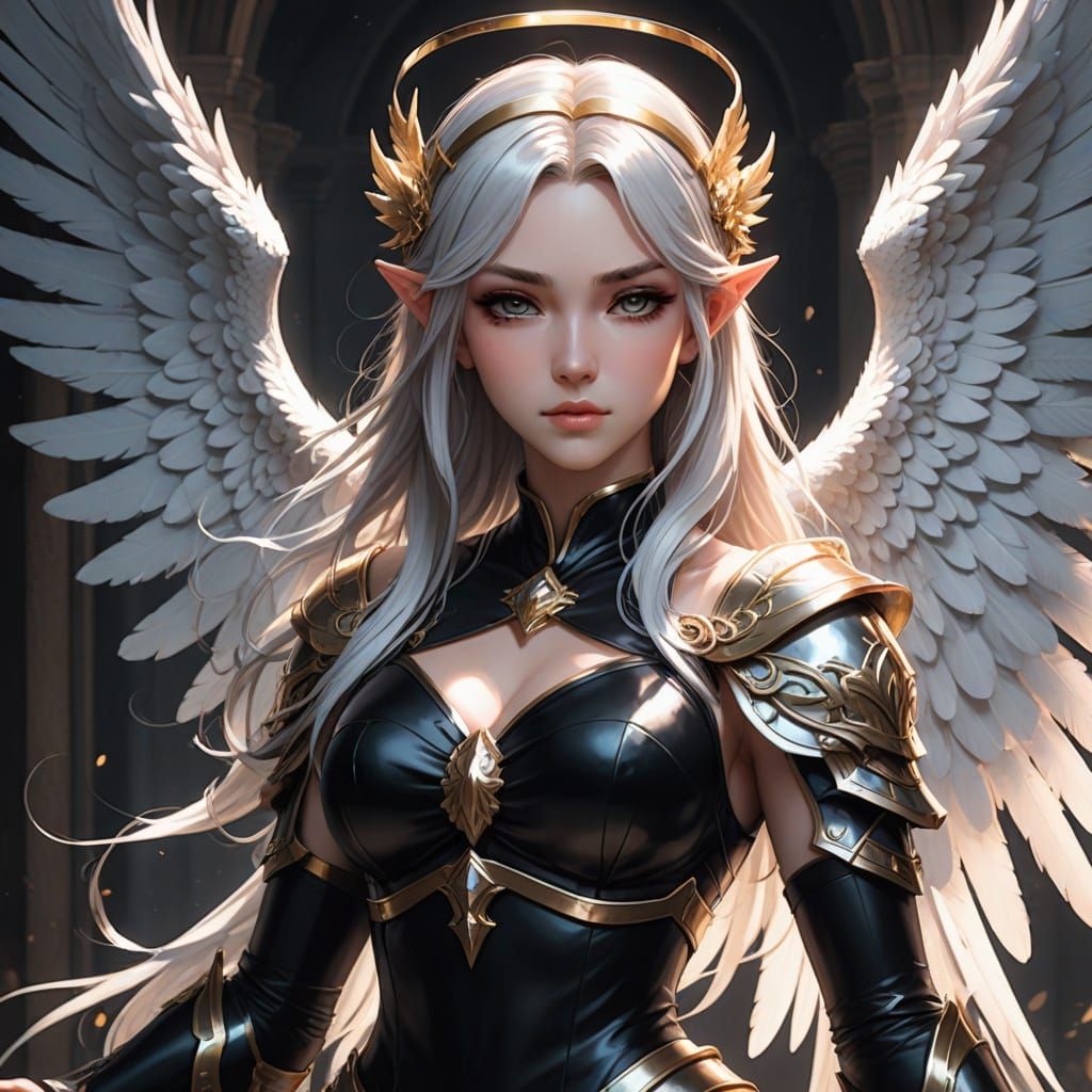Anime Goddess in Angelic Armor