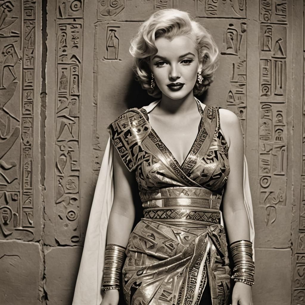 Marilyn Monroe wearing a Egyptian traditional outfit