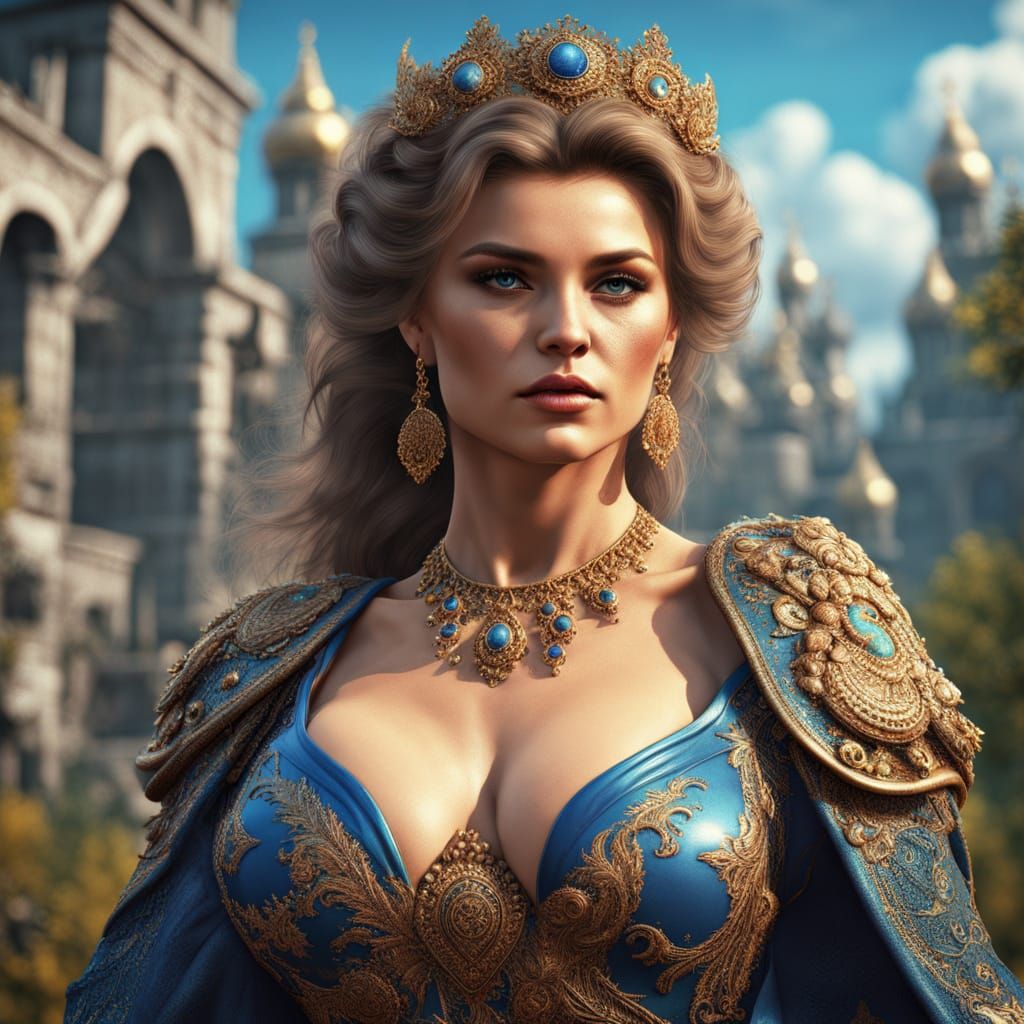 Voluptuous Ukrainian Supermodel in 80s Style