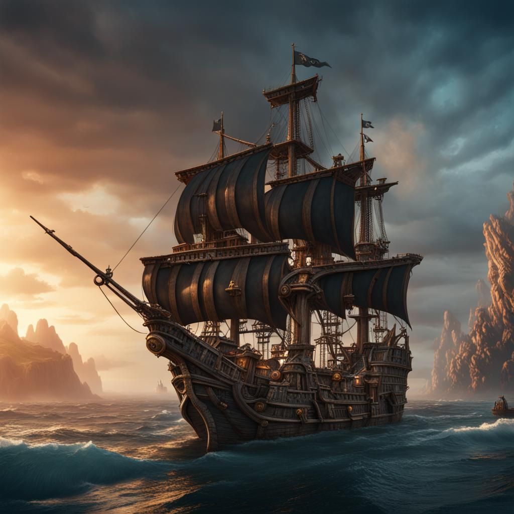 Infernal Pirate Ship Concept Art