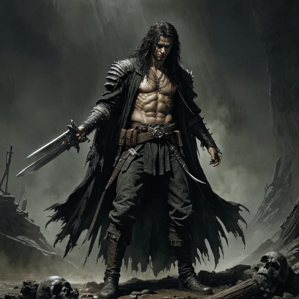 Grimdark Scene as Dramatic Painting