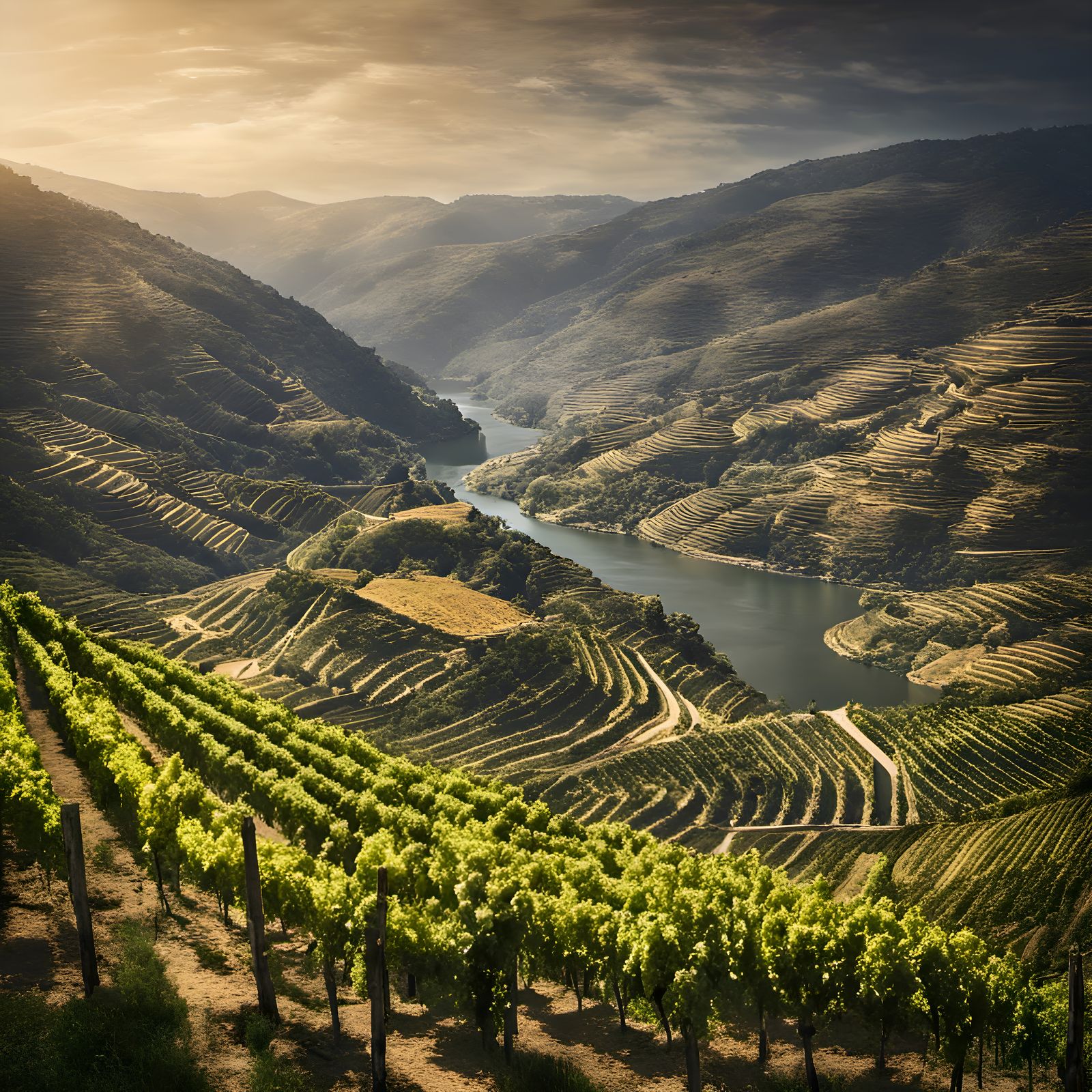 Douro Valley Vineyards: A Photorealistic Landscape
