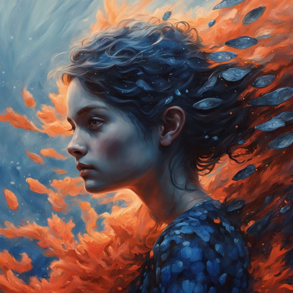 Sea Fairy Portrait in Hyperrealistic Oil Painting