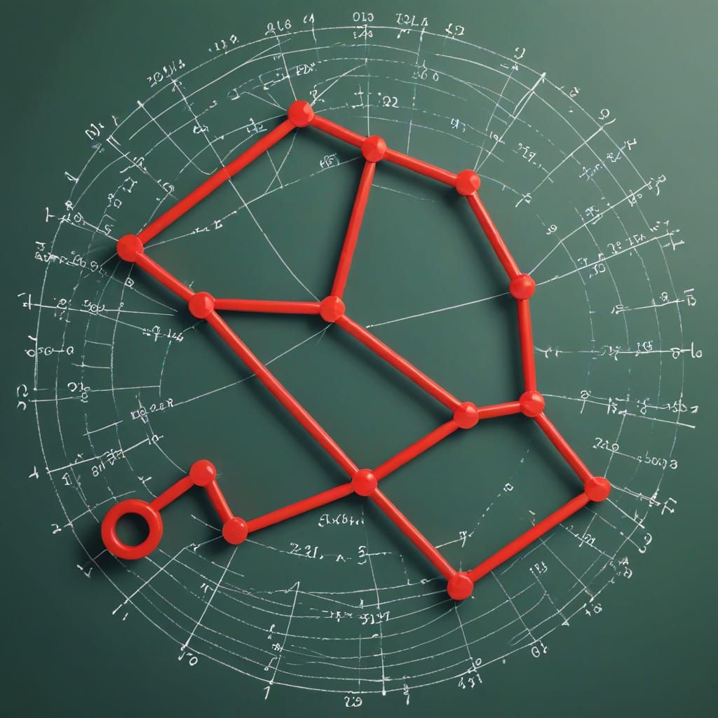 Abstract Geometric Fractal Shape in Digital Art