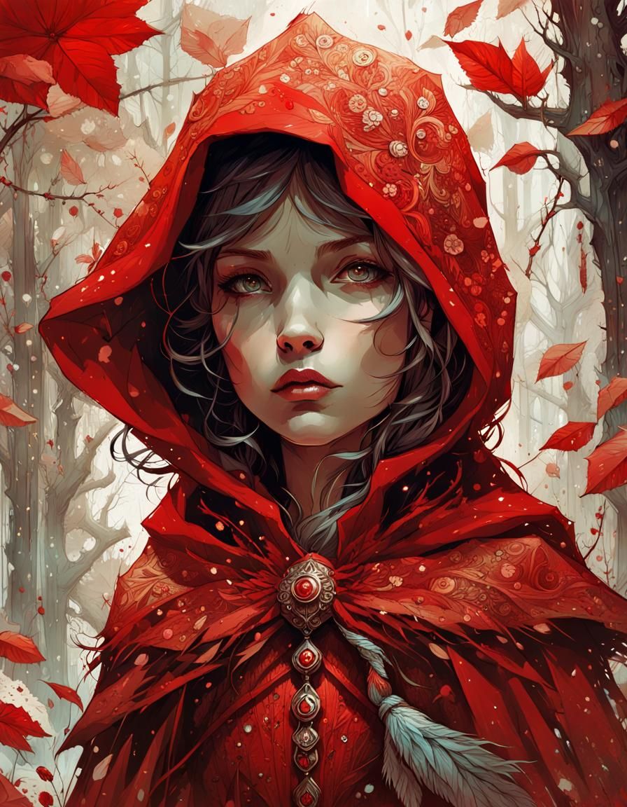 Little Red Riding Hood: Detailed Digital Painting
