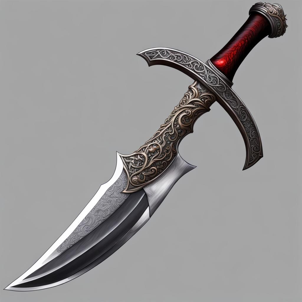 Ornate Scimitar with Red Eye Hilt