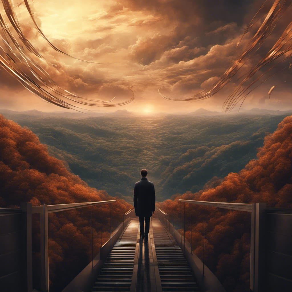 Sunrise Valley View with Wings: Fantasy Concept Art