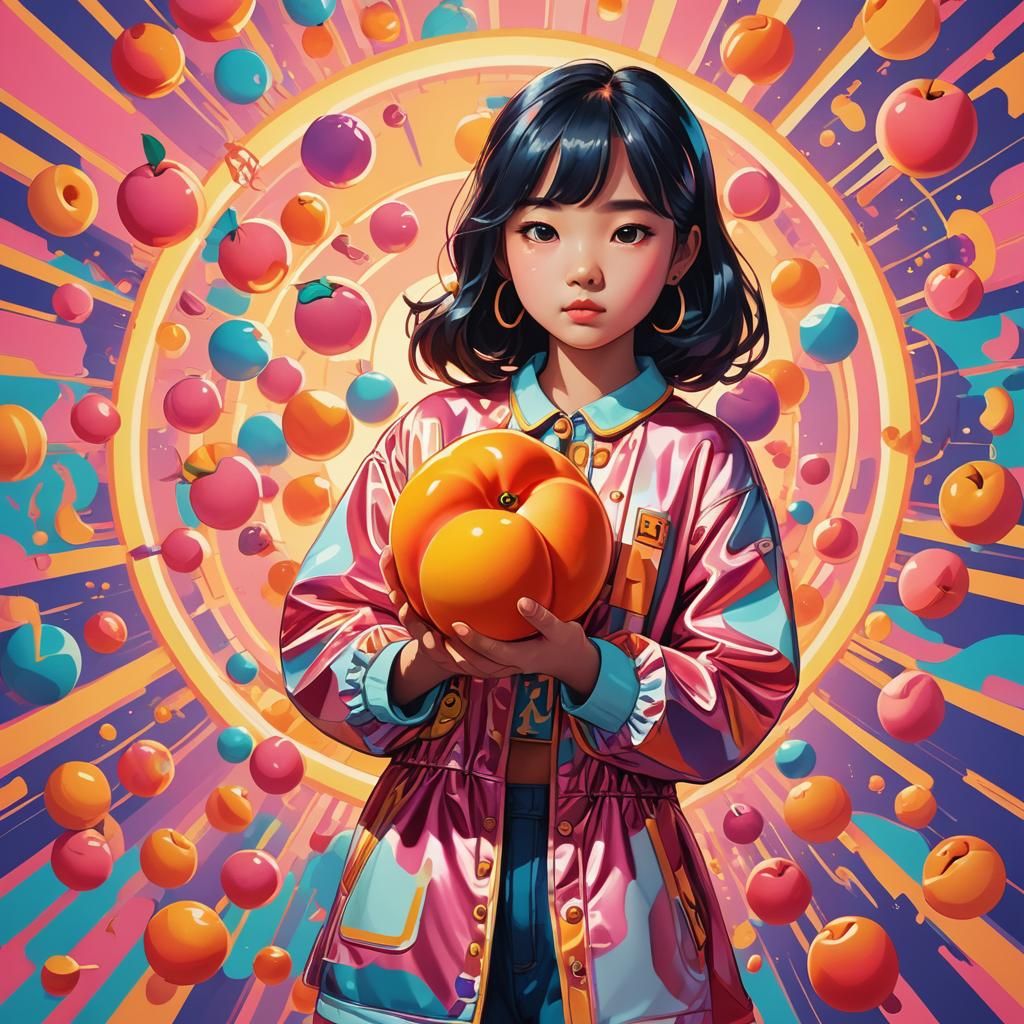 Xiao and Peach Doll in Pop Art Style