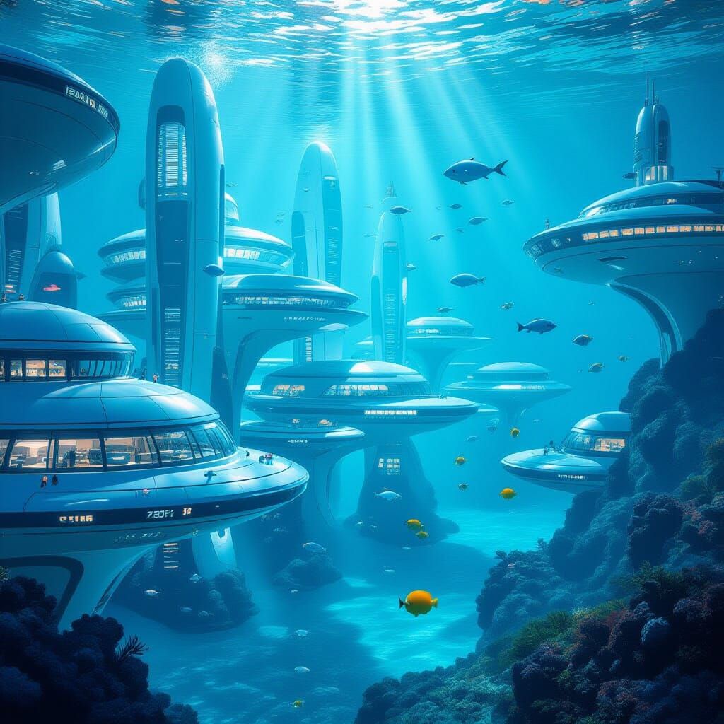 Futuristic Underwater City in Jetson's Style
