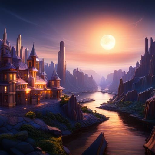 Celestial City of Light in a Heavenly Realm