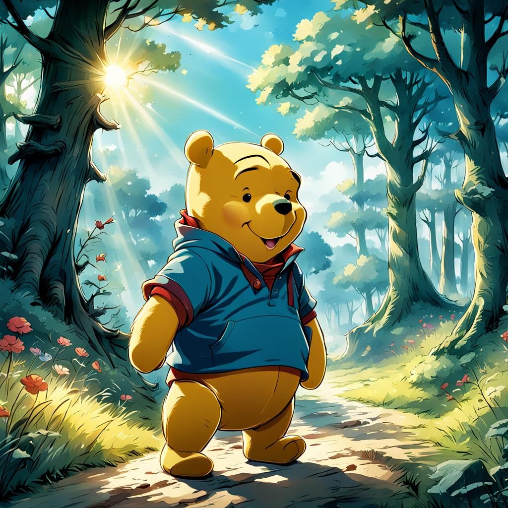 Winnie the Pooh in Anime Style