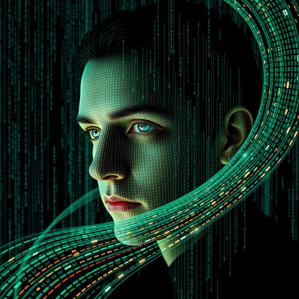 Surreal Matrix Humanoid with Optical Illusions