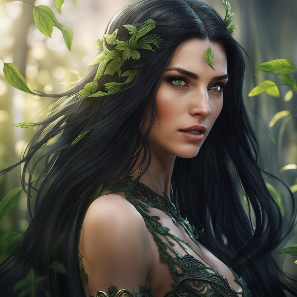 Fantasy Portrait: Girl with Long Black Hair