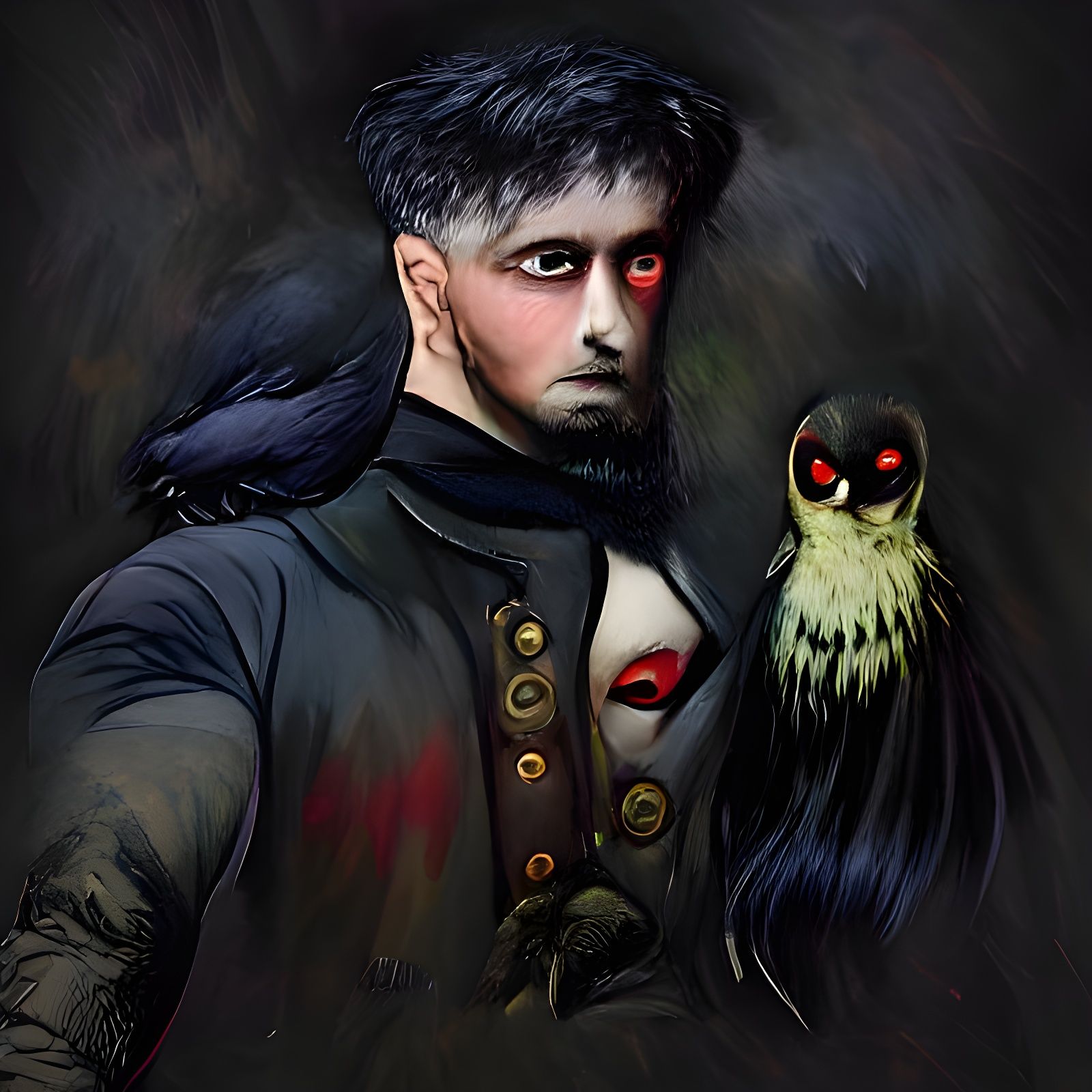 Wizard's Owl Companion on Mystical Staff