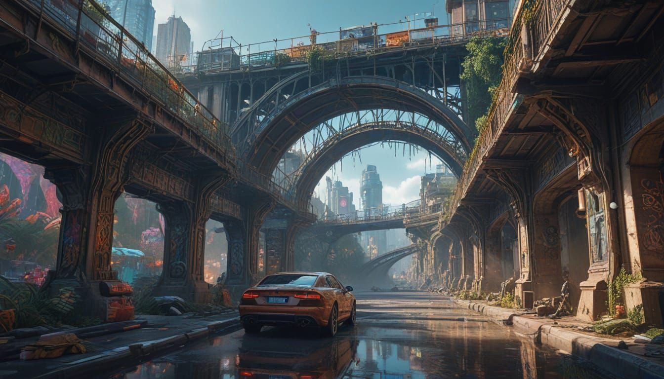 Ethereal Metropolis: A Futuristic City of Blurring Boundarie...