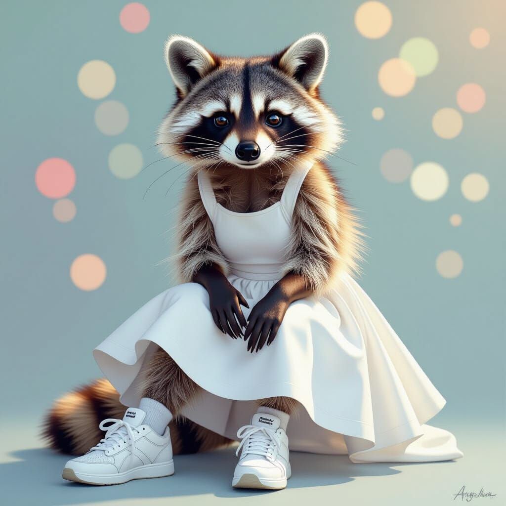 Raccoon Tennis Star on Magazine Cover