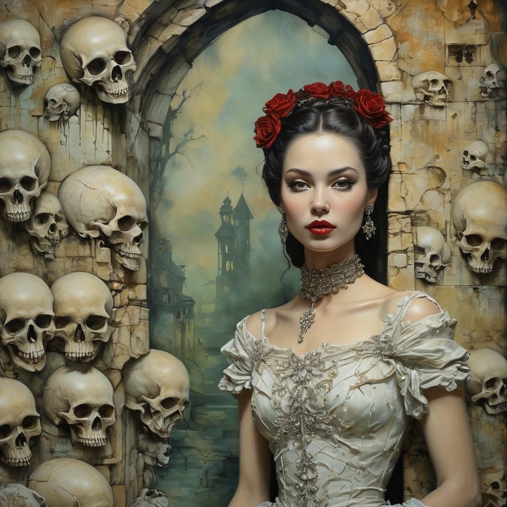 Fierce Debutante in Catacombs: Encaustic Alcohol Ink Art