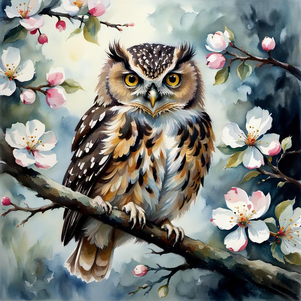 Whimsical Apple Tree Scene in Intricate Style