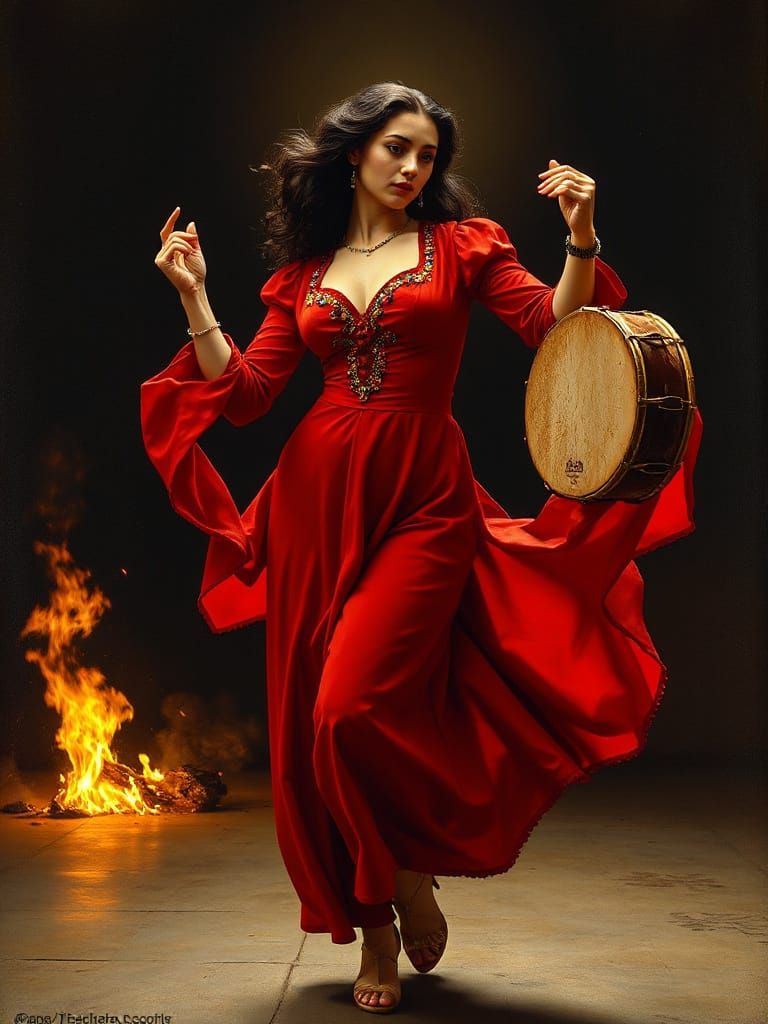 Baroque Dancer in Fiery Passion