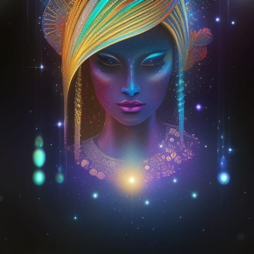 Cosmic Goddess of the Stars in Digital Art