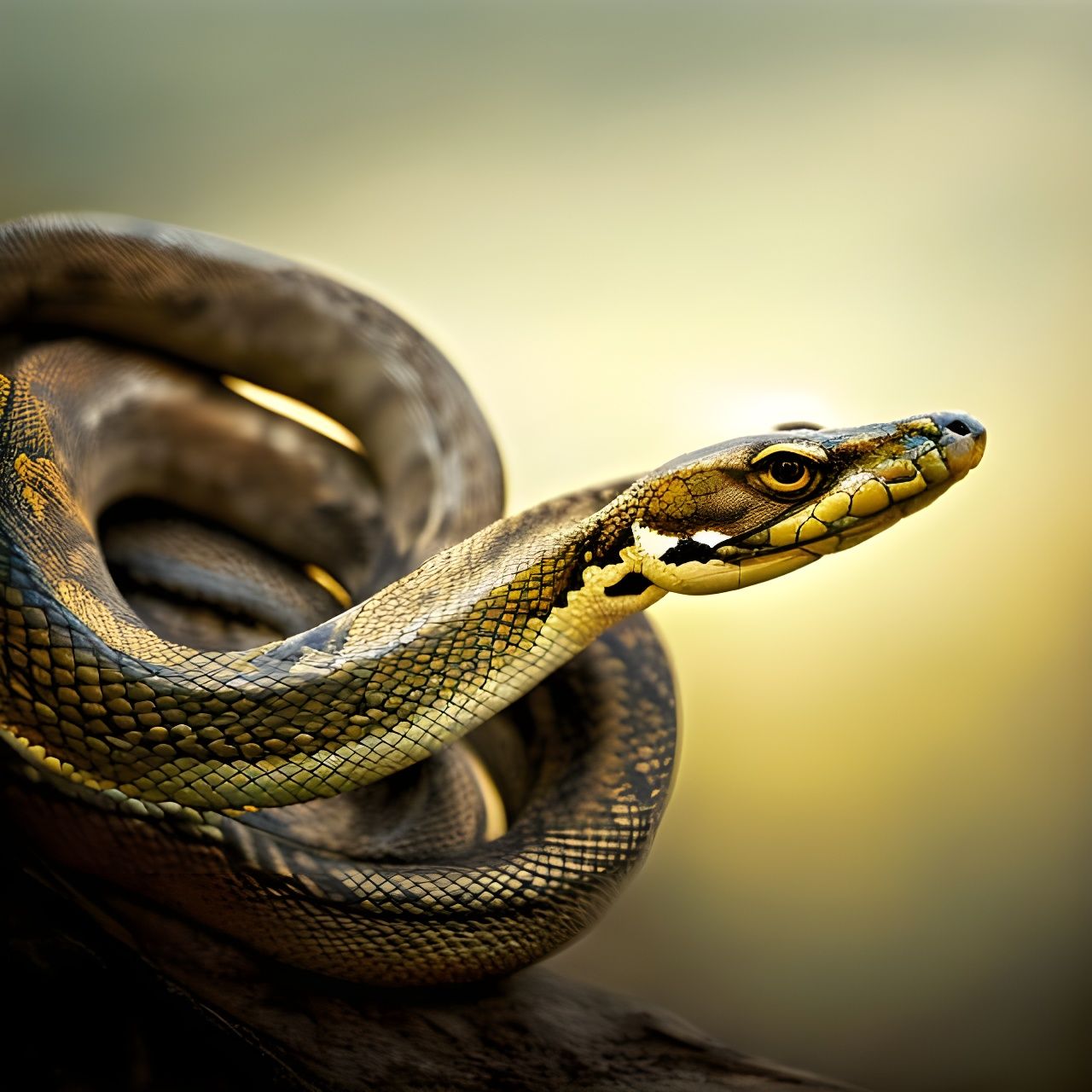 Python Snake in Sunlight: National Geographic Style