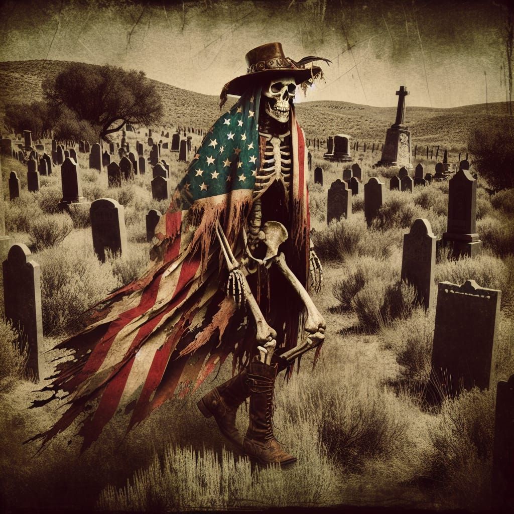 American West Gothic Horror: Skeletal Wanderer