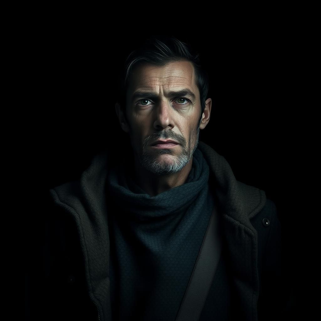 Figure of Hope in Enveloping Darkness