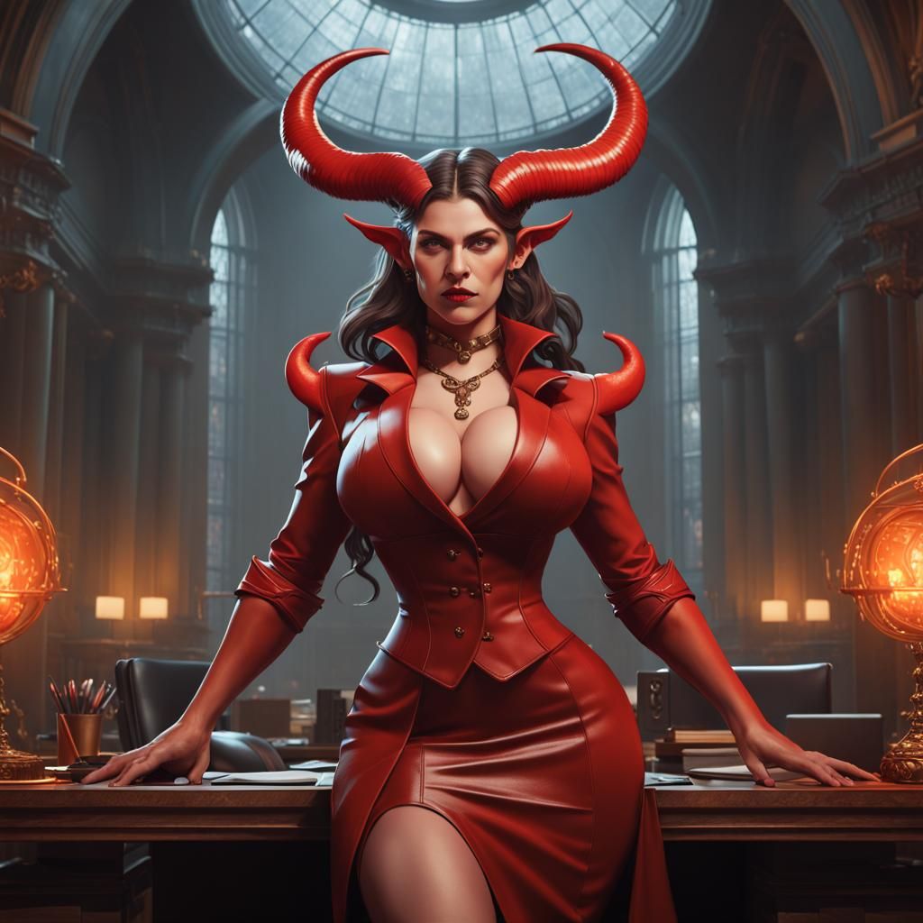 Devil Corporate Boss in Dark Fantasy Style