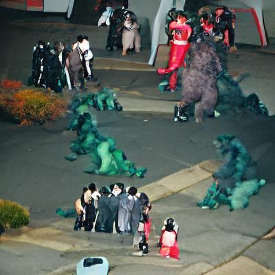 Godzilla Costume Party Brawl
