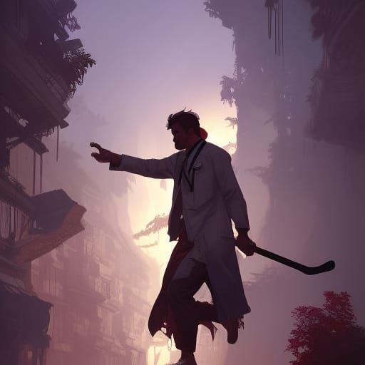 Doctor House Dances Hip Hop: Digital Concept Art