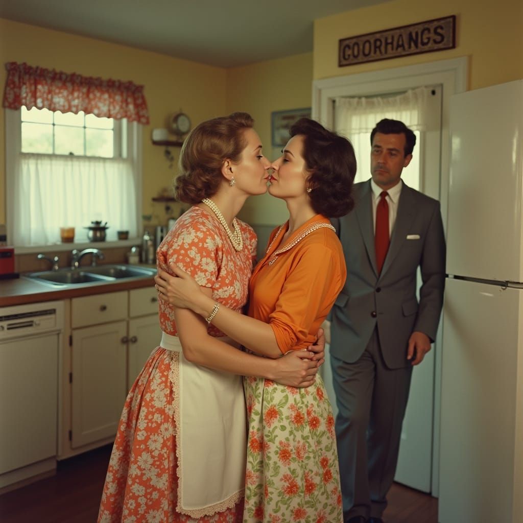 1960s Housewives Share Intimate Moment