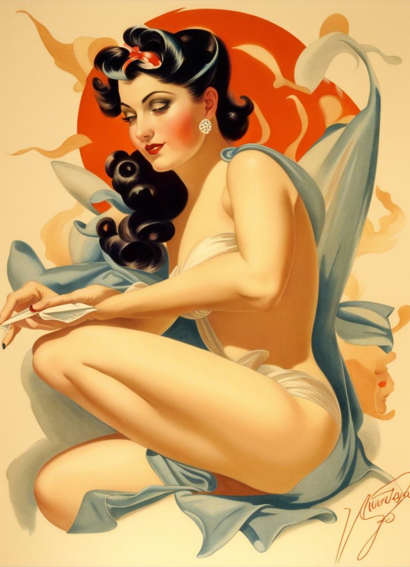 Pin-Up Girl in Vargas Style