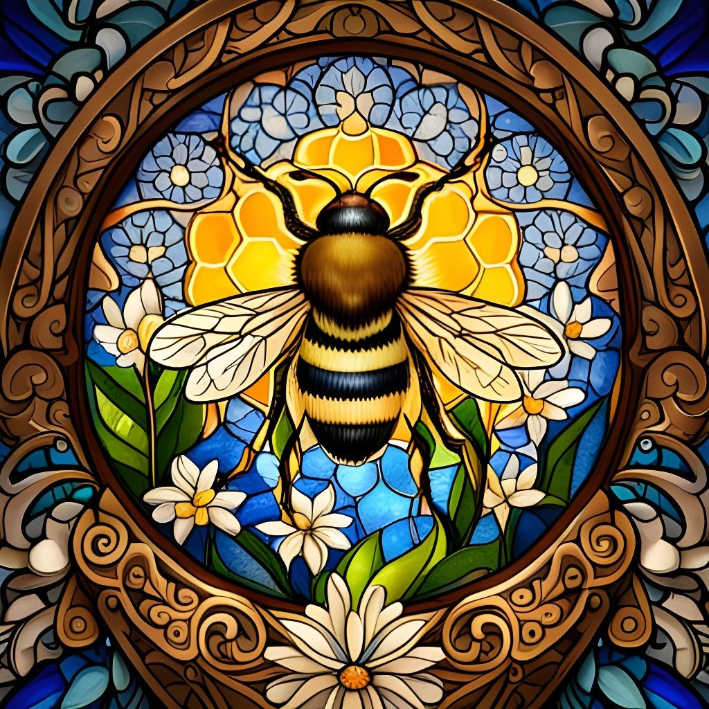 Daisies and a Honey Bee