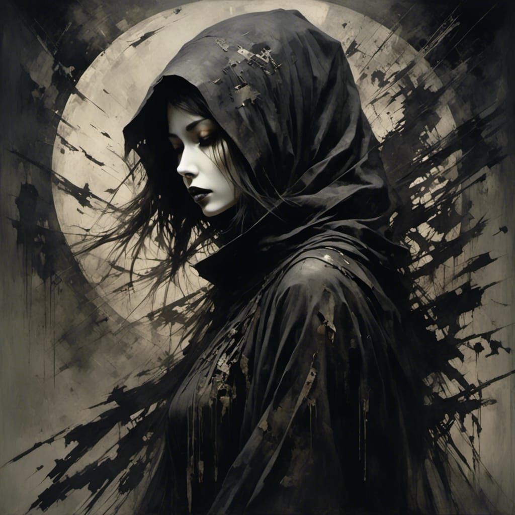 Ethereal Female Ghost Ninja in Digital Art