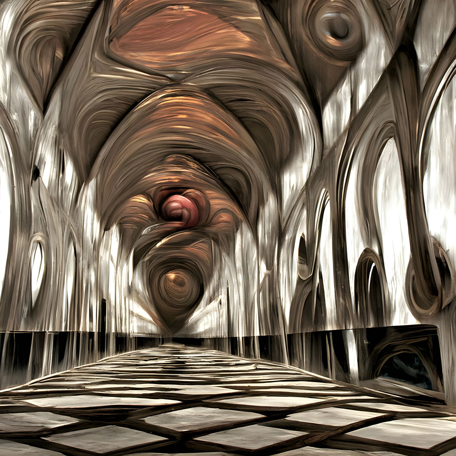 Abstract Geometric Fractal Painting in Hyperreal Style