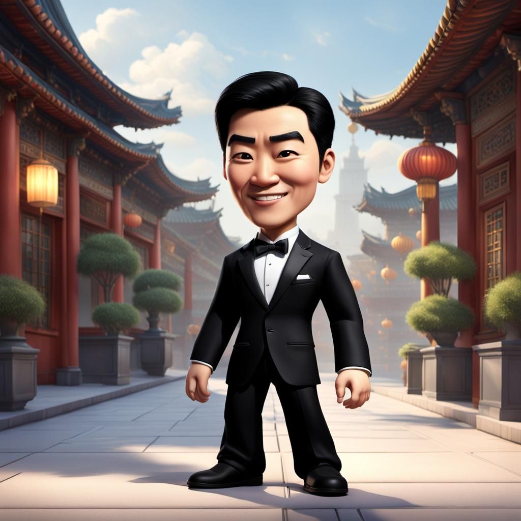 Charming Man in Tuxedo: Photorealistic 3D Digital Art