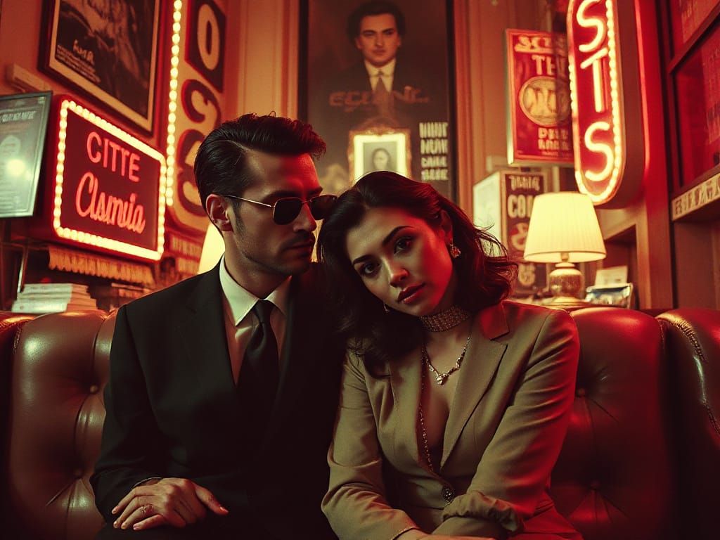 man and woman ubiquitous film noir surrealist design squazoodling