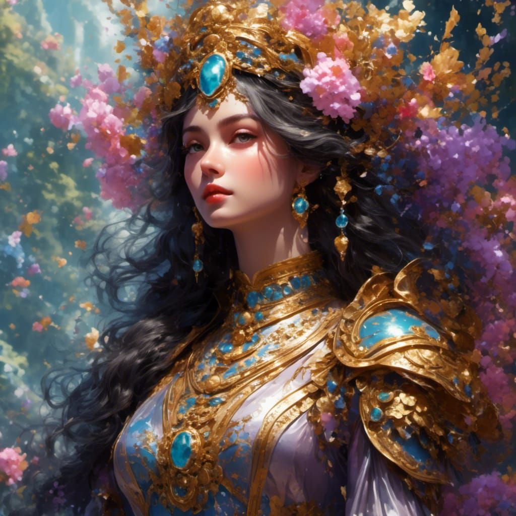 Mythical Creatures in Ethereal Fantasy Landscape