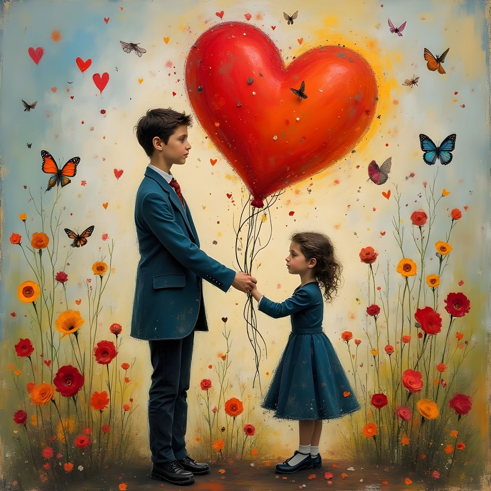 Joyful Family Scene in Vibrant Colors