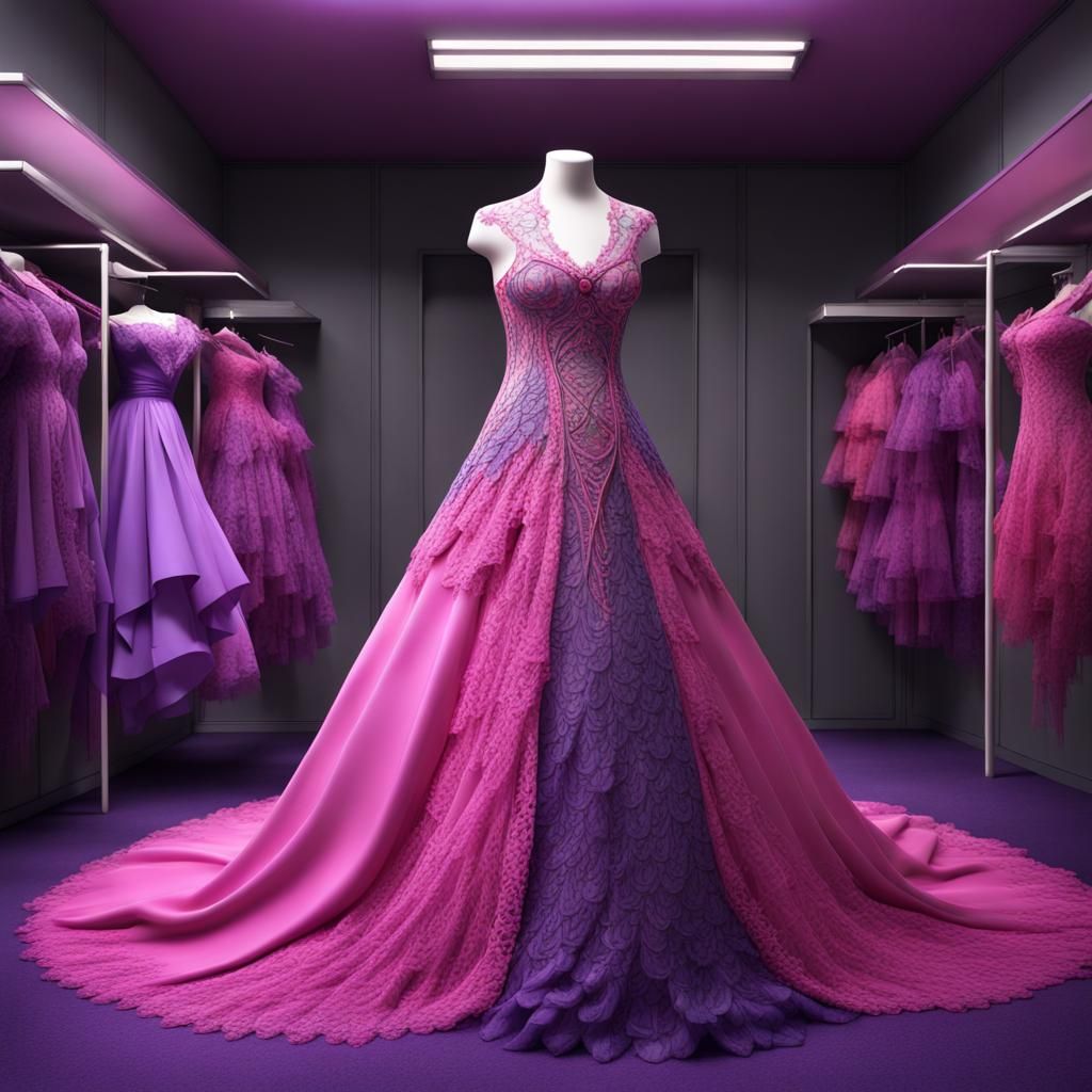 Fairy Dress on Mannequin in Detailed Matte Painting