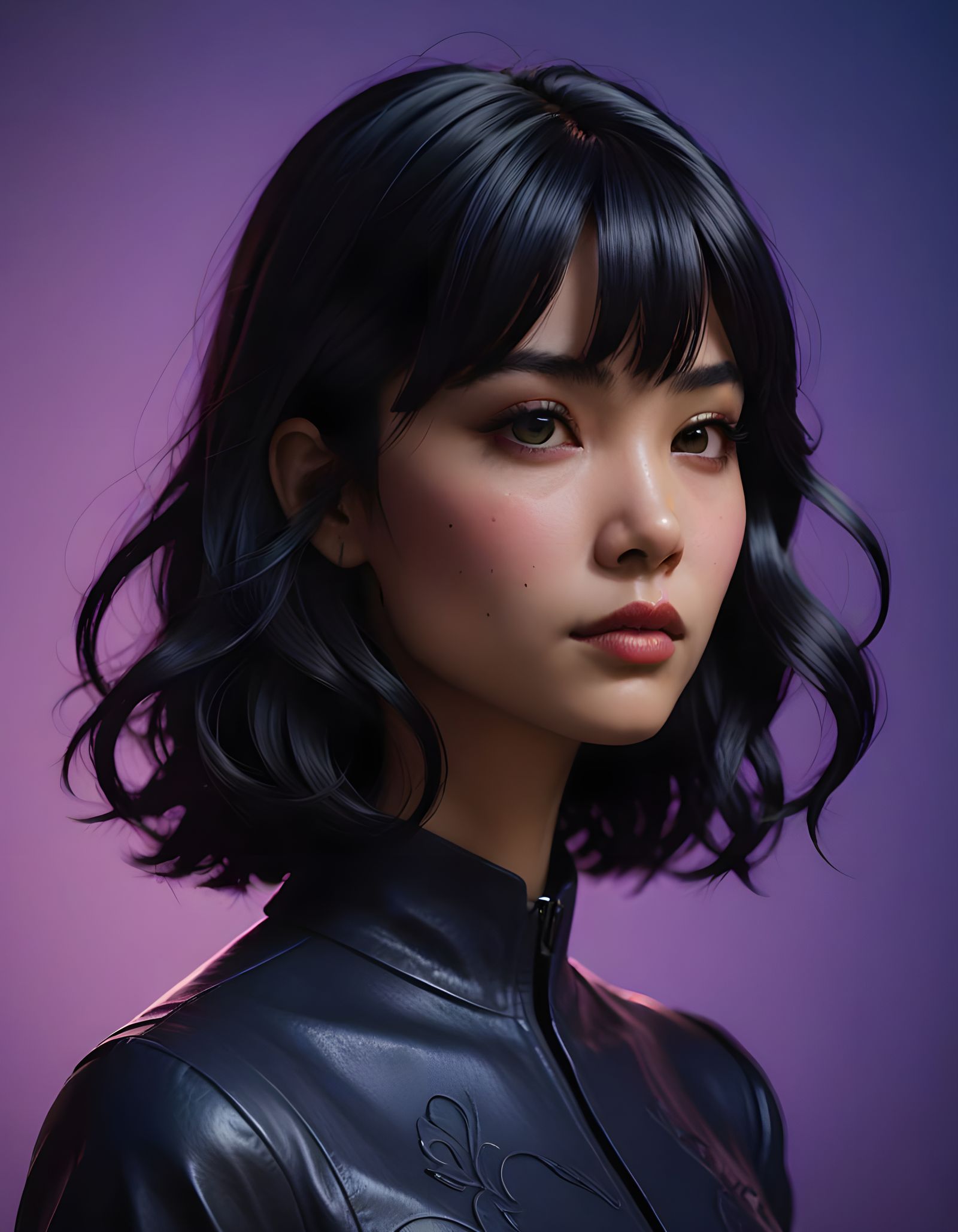 Ethereal Black and White Silhouette of a Mysterious Woman