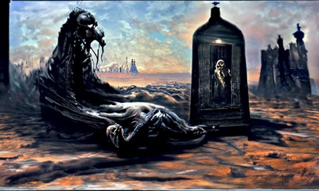 Surreal Melting Oil Painting of Empty Soul