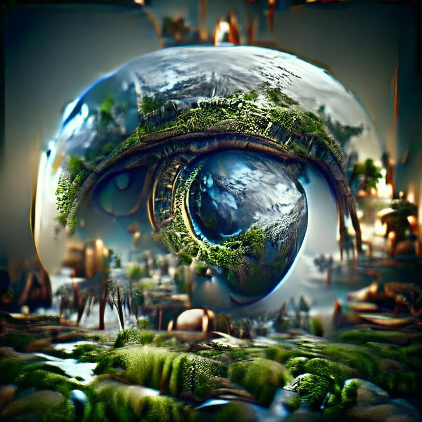 Living Planet with Giant Eye: Studio Ghibli Style